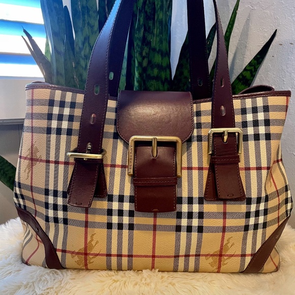 Burberry Handbags - ⚡️SALE⚡️ Burberry Haymarket Check Buckle Satchel